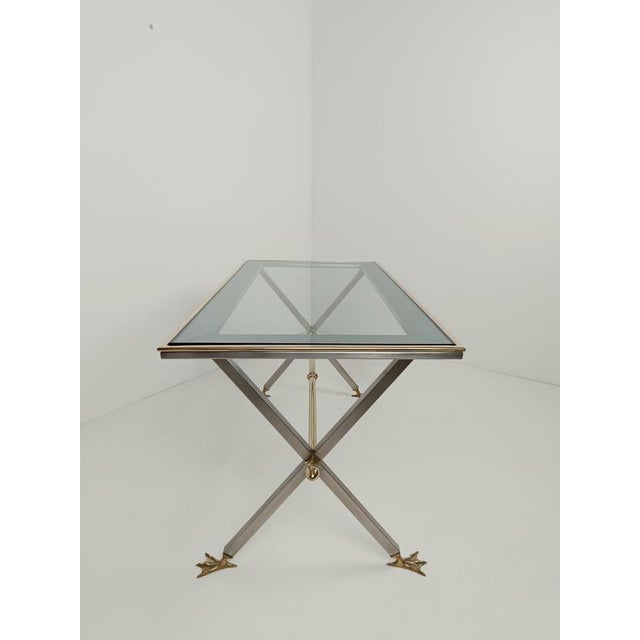 Italian Neoclassical Desk in Metal and Brass attributed to Banci Firenze, 1970s For Sale - Image 13 of 18