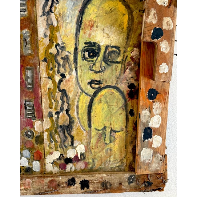 Purvis Young — Procession and Witness (Angels and Mourning), Mixed-Media Diptych For Sale - Image 16 of 18