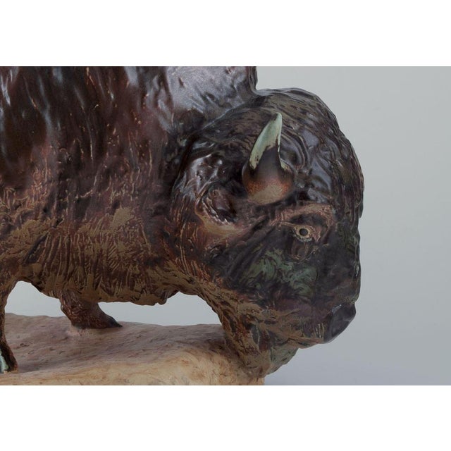 Large Figurine of a Bison by Kuno Norvark for Bing and Grondahl, 1970s For Sale - Image 4 of 10
