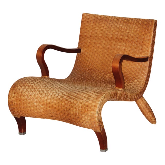 Woven Leather Armchair by Antonio Citterio for B&B Italia, Italy, 1970s For Sale