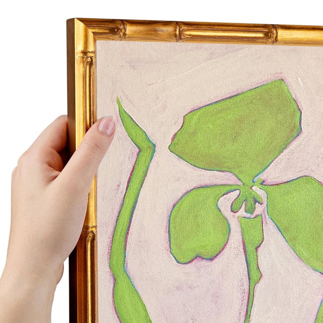 Contemporary Original Framed Acrylic Botanical Painting, Organic Boho Art Floral Wall Art by Tatiana Duperault For Sale - Image 3 of 5