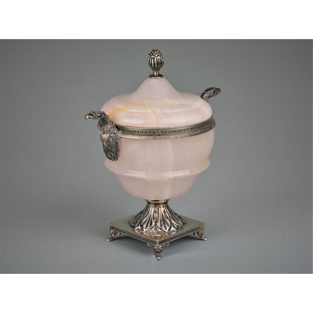 Antique French Silver Onyx Sugar Bowl, 1920s For Sale - Image 6 of 11