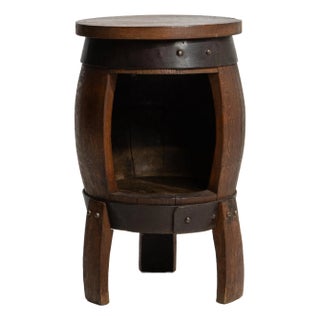 Early 20th Century Oak Barrel Bar Table For Sale