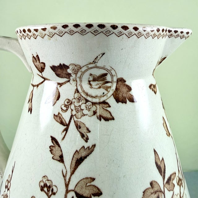 English Aesthetic Movement Large Ironstone Pitcher For Sale - Image 9 of 15