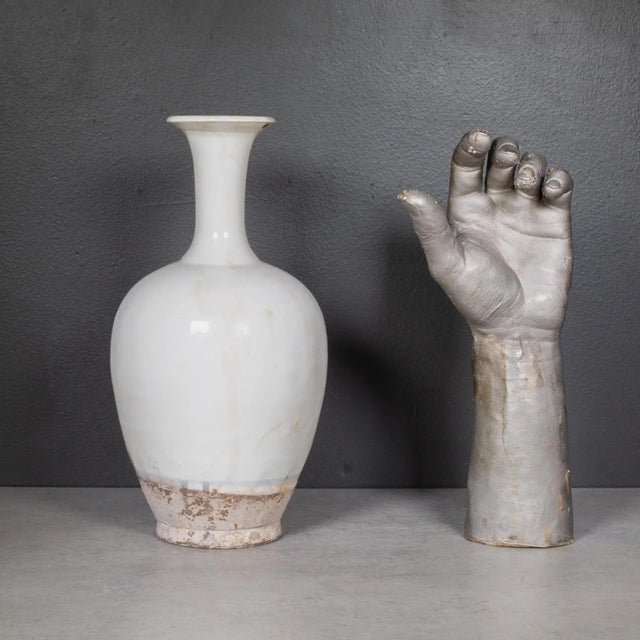 Farmhouse White Ceramic Long Neck Milk Pottery by Mix Design For Sale - Image 3 of 5