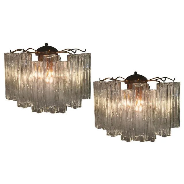 Glass Murano Glass Tronchi Sconce, 1970s For Sale - Image 7 of 18