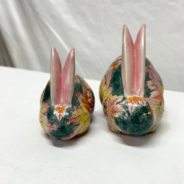 Late 20th Century Chinoiserie Long Eared Rabbits a Pair Chairish