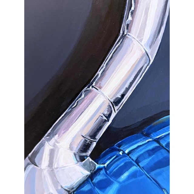 Plastic Sofía Cristina Jiménez, Silver Inflatable Ostrich, Lady Truthi 2, 2024, Acrylic Painting For Sale - Image 7 of 11