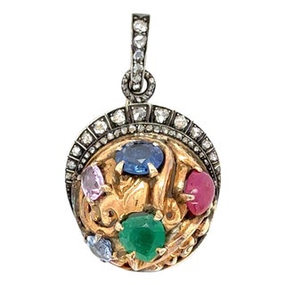 Vintage, Seaman Schepps Diamond and Multigem Pendant For Sale
