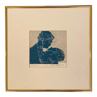 Elaine Gutler, the Kiss, 1986, Woodblock Print on Paper For Sale