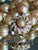 Vintage Peach Champagne Pearl Necklace With Sunburst Jeweled Clasp For Sale In New York - Image 6 of 14