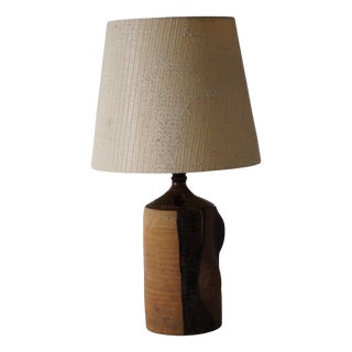 Vintage Danish Modern Earthern Ceramic Table Lamp, 1960s For Sale