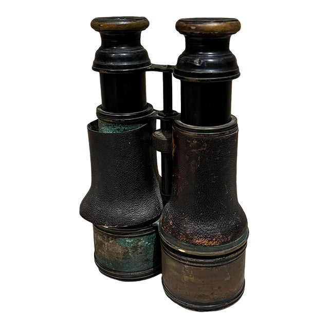 Antique Colmont French Ft Binoculars Leather Paris For Sale