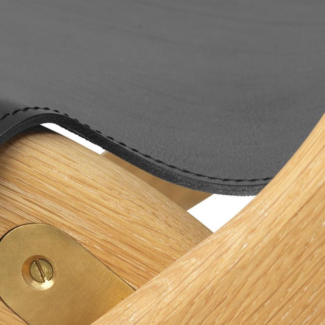 Natural Oiled Oak and Black Leather Saxe Chairs by Lassen, Set of 4 For Sale - Image 6 of 16