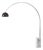 Nova of California Iconic Black Nickel Floor Lamp - 95" Modern Arc Lamp, Half Dome Shade, White Marble Base, Satin Nickel Steel Body For Sale