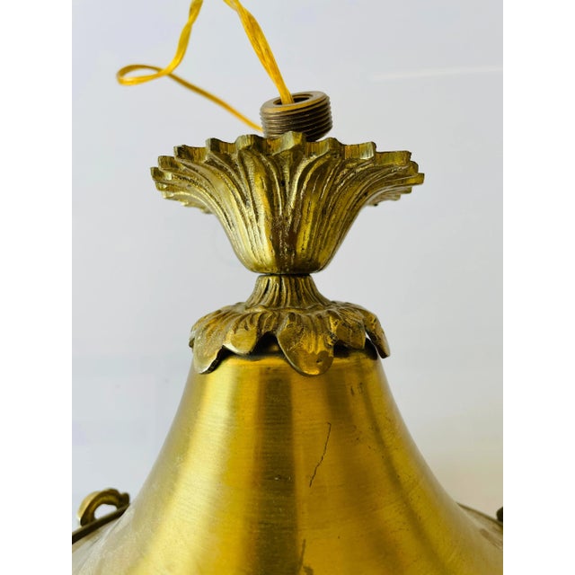 Islamic 1980s Solid Brass & Cut Glass Pendant Lights - A Pair For Sale - Image 3 of 12