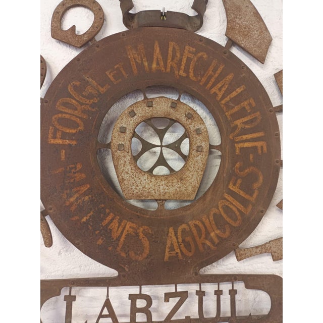 Larzul Blacksmith Shop Sign in Metal, 1950s For Sale - Image 3 of 9