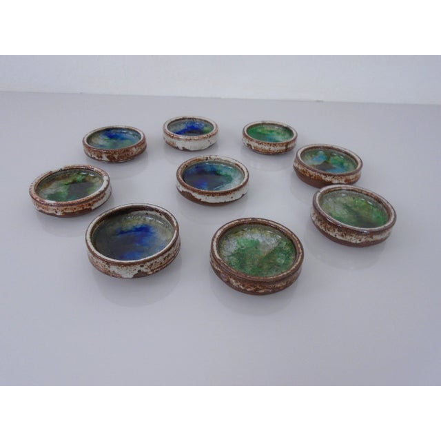 Danish Studio Ceramic Bowls by Jim & Henny Waldorff for Svaneke, 1960s, Set of 9 For Sale - Image 6 of 13