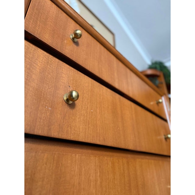 Brown Vintage Mid Century Chest of Drawers Tallboy Dresser by Rockford For Sale - Image 8 of 12