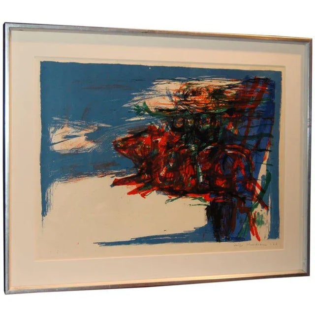Mid-Century Modern Contemporary Swedish Abstract Lithograph For Sale - Image 3 of 6