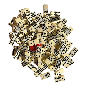 Vintage Black and White Marbleized Dominoes - Large Set of Random Game Pieces