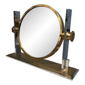 Karl Springer, Convex Mirror, Usa, C. 1980s, Brass, Stainless Steel