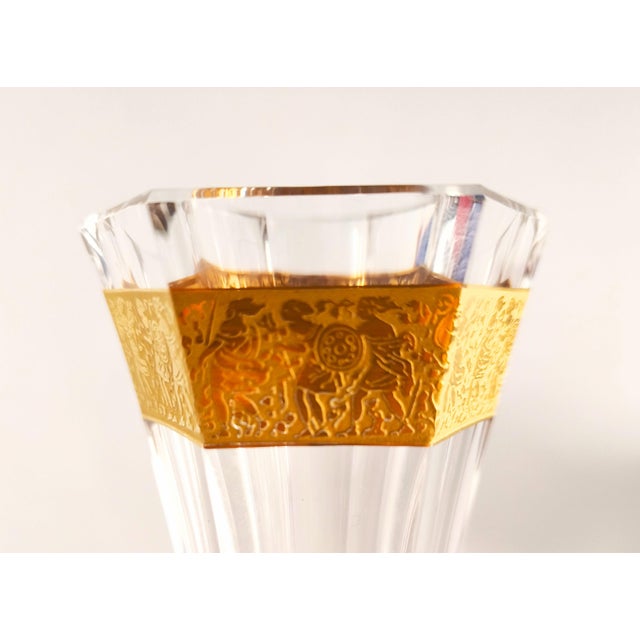 Faceted Moser Vase With Gold Frieze For Sale - Image 12 of 12