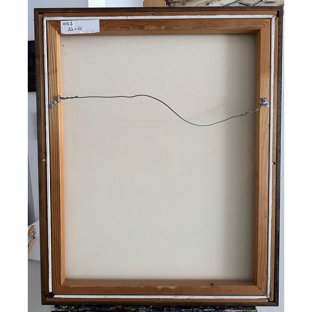 Wood 1995 “Untitled” Acrylic on Canvas Framed Painting by Judy Gittelsohn - For Sale - Image 7 of 7