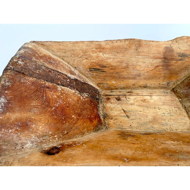 Wood Rustic Turkish Dough Bowl W/ Handle For Sale - Image 7 of 8
