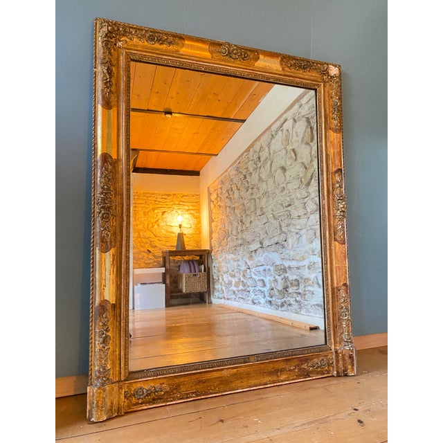 Antique Empire Stucco and Gilt Wood Mirror, 1800s For Sale - Image 11 of 11