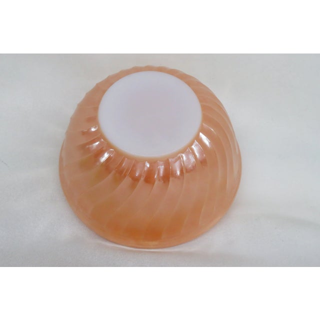 Fire King Oven Ware Mixing Bowl Lustre Peach Swirl Design For Sale - Image 4 of 12