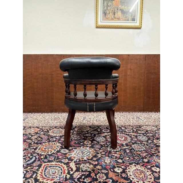Black English Black Chesterfield Chairs from Springvale, Set of 6 For Sale - Image 8 of 13
