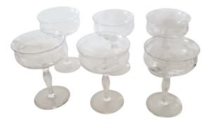 Early 20th Century Set of Six Tiffin Champagne Glasses
