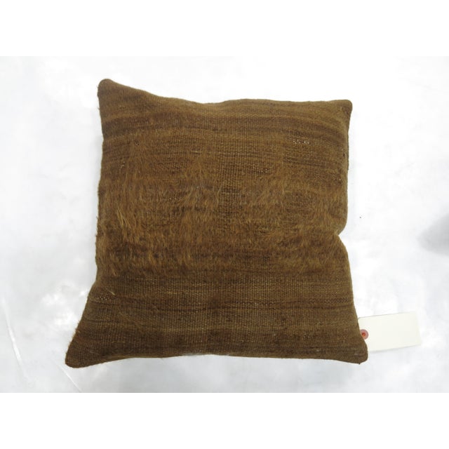 Brown Turkish Mohair Rug Pillow For Sale - Image 4 of 5
