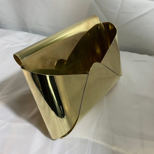 1960s Mid Century Pop Art Vintage Italian Style Brass Letter Envelope Box For Sale - Image 9 of 9