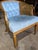 Wood Mid 20th Century Blue Tufted Cane Back Barrel Chair For Sale - Image 7 of 13