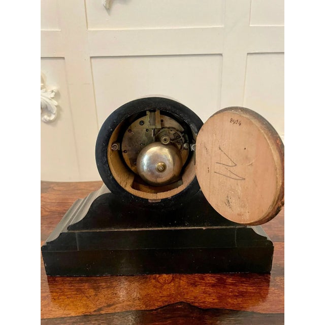 Antique Victorian Walnut Desk Clock For Sale - Image 10 of 11