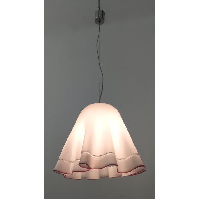 White Blown Glass Pendant Mod. Zenda by Luciano Vistosi, Italy For Sale - Image 4 of 18