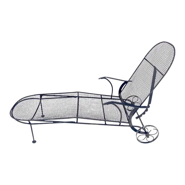 Woodard Rare Sculptura Chaise Lounge, Restored Antique For Sale
