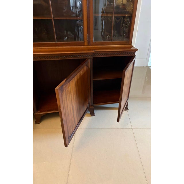 Antique Edwardian Mahogany Breakfront Bookcase, 1900s For Sale - Image 6 of 10