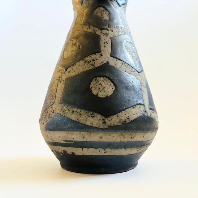 Ceramic Mid Century Black West German Pottery Vase by Carstens For Sale - Image 7 of 10