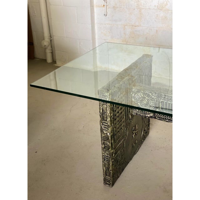 1960s Adrian Pearsall for Craft Associates Brutalist Glass Dining Table, Attributed For Sale - Image 9 of 12