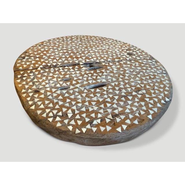 2010s Andrianna Shamaris Shell Inlaid Wheel For Sale - Image 5 of 5