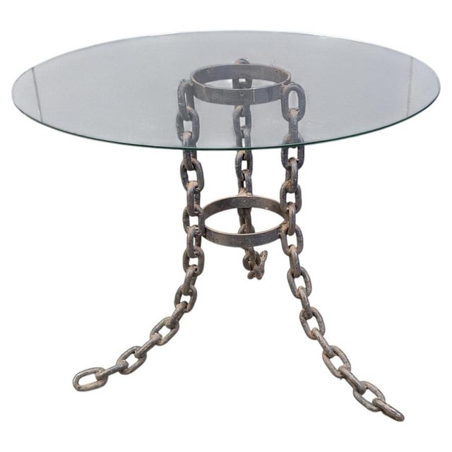 Brutalist Chain Link Coffee Table with Glass, 1970s For Sale - Image 11 of 11