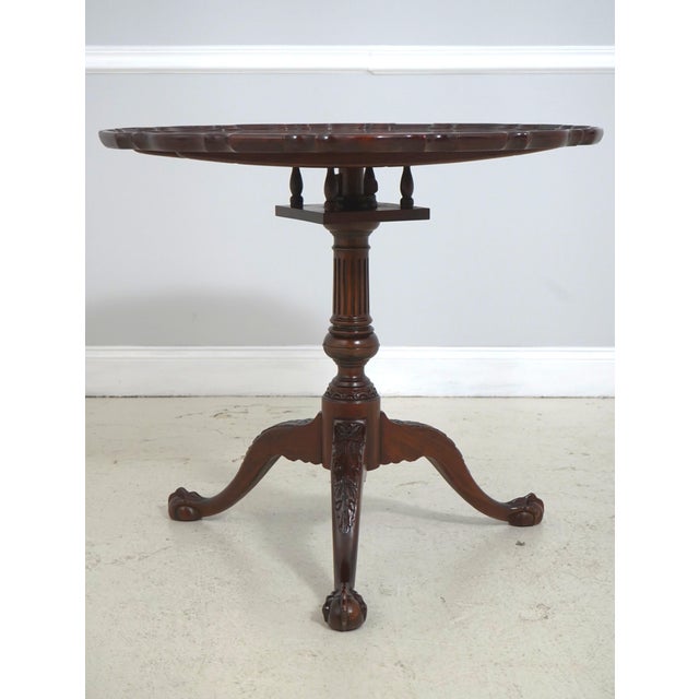 Baker Furniture Company Baker Mahogany Round Tilt-Top Piecrust Table For Sale - Image 4 of 16
