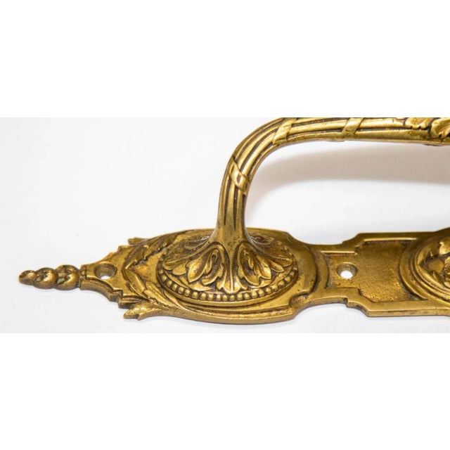 1900s Large Louis XVI Bronze Door Handles Set of 2 For Sale - Image 12 of 13