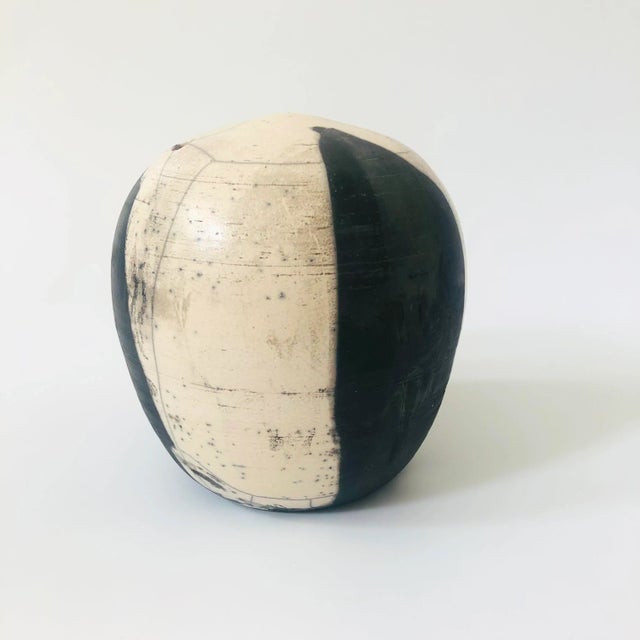 Two Toned Raku Pottery Weed Pot | Chairish