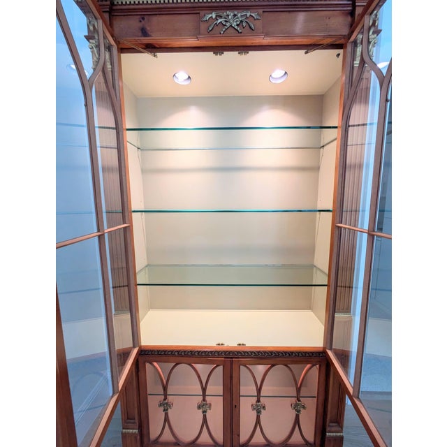 Traditional 1990s Baker Collector's Edition Pine Curio Display Cabinet W. Gold Gilt For Sale - Image 3 of 12