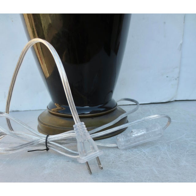 Mid 20th Century Black Chinoiserie MCM Table Lamp For Sale - Image 4 of 11
