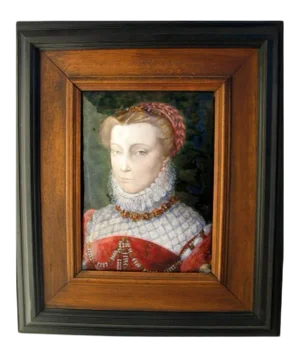 Late 19th Century "Portrait of Elisabeth of Austria" Enamel Painting on Copper by Paul Grandhomme and Alfred Garnier, Framed